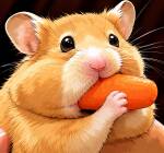 Hamster tenant une carotte