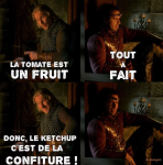 La tomate et le ketchup, une blague en quatre images