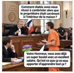 Dialogue humoristique dans un tribunal