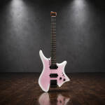 Guitare électrique blanche et rose