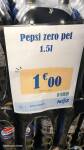 Bouteilles de Pepsi Zero et étiquette de prix