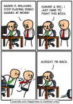 Une partie au bureau