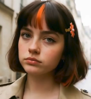 Portrait d’une jeune personne aux cheveux courts