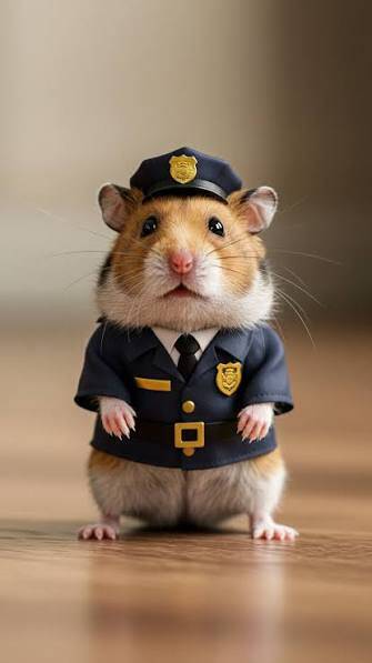 Hamster en uniforme de police