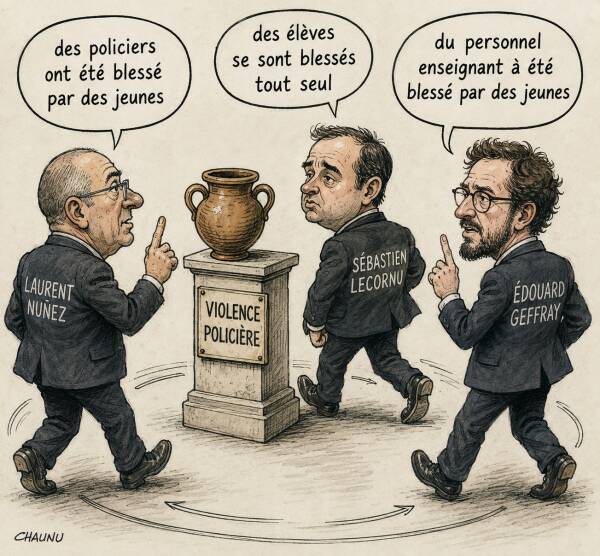 Caricature autour de la violence policière