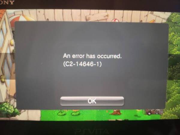 Message d’erreur sur une PS Vita