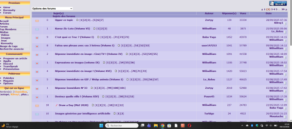 Liste de sujets d’un forum