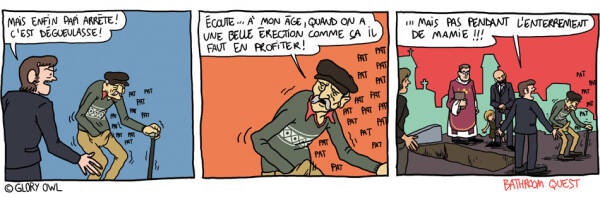 Une scène d’enterrement en bande dessinée