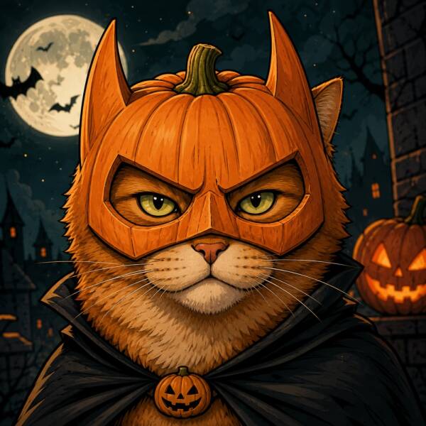Chat masqué pour Halloween