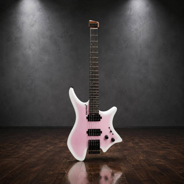 Guitare électrique blanche et rose