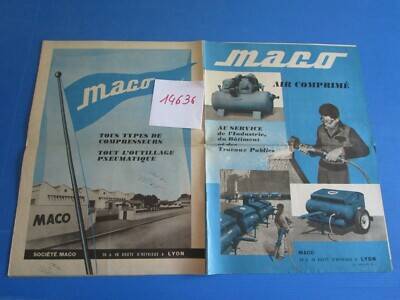 Dépliant publicitaire MACO sur fond bleu