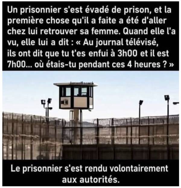Blague sur une évasion de prison