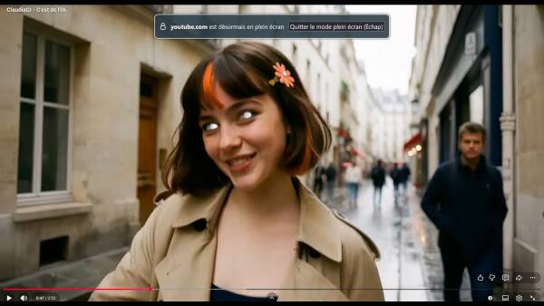 Femme dans une rue pavée