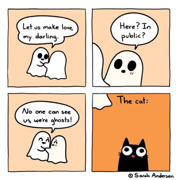 Deux fantômes et un chat