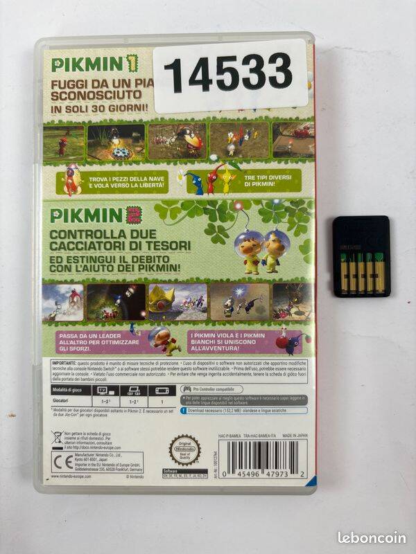 Boîtier Pikmin et cartouche de jeu