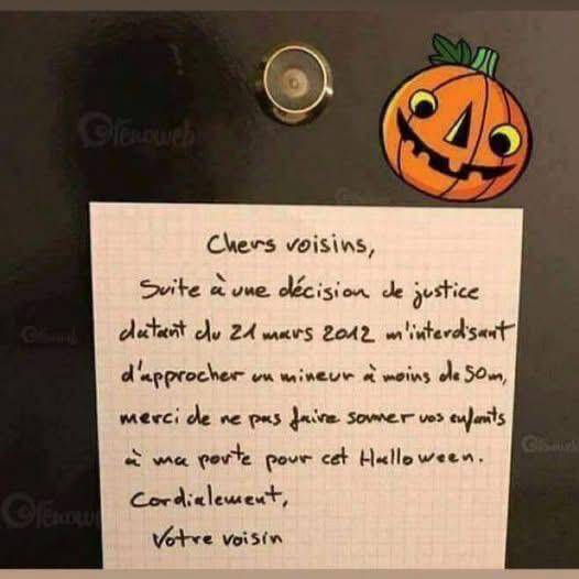 Un mot aux voisins pour Halloween