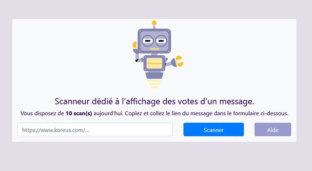 Illustration de l'outil Up pour voir les votes